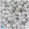 BeadTin Silver Sparkle 8mm Faceted Round Plastic Craft Beads (450pcs)